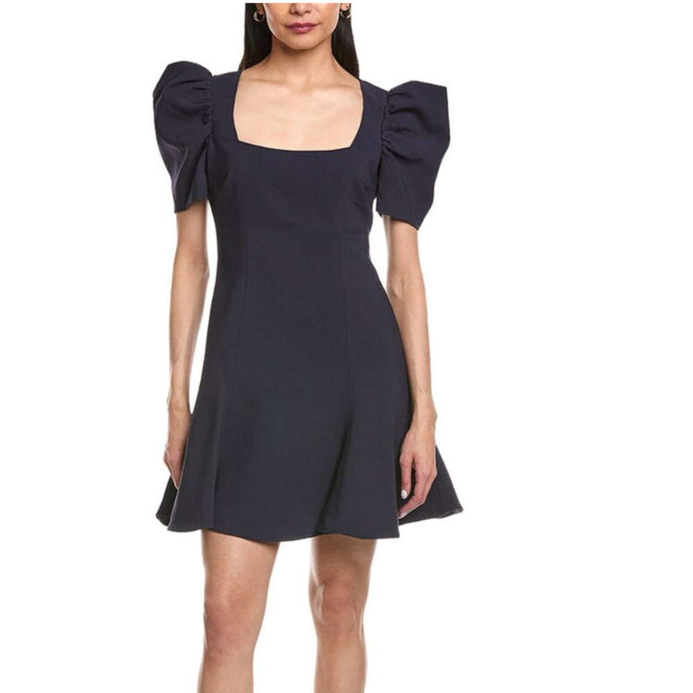 $229 Likely Black Alia Puff-Sleeve A-Line Mini Dress Size 6 (DR200THRIFTY